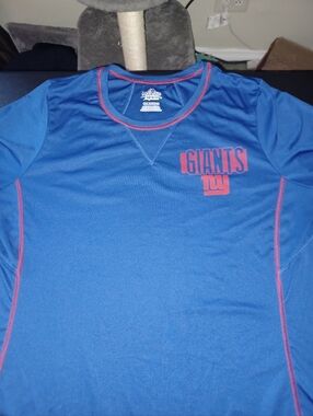 New York Giants Womans Shirt Size 2XL Blue 2X Majestic Brand Cool Base